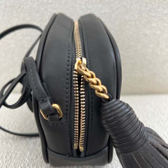 Yves Saint Laurent Coal Gray Leather Pouch Mono- crossbody - Picture 7 of 16